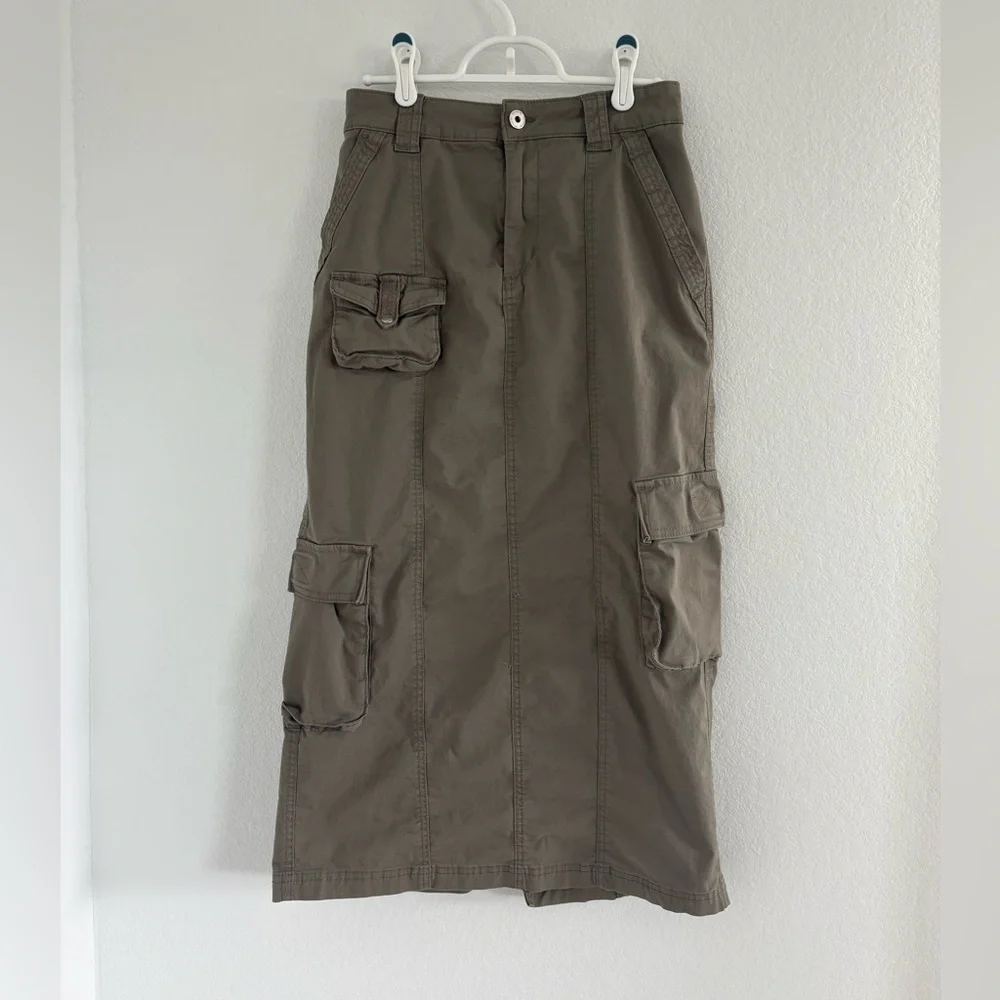 Cotton On Olive Cargo Utility Maxi Skirt